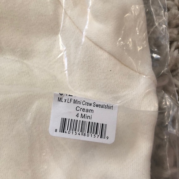 Marine Layer ML x LF Summit Sweatshirt Mini Crew Pullover Cream Striped NWT 4 - Picture 5 of 5
